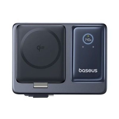 Carregador baseus nomos 5-in-1 140w 3c+u qi2 black